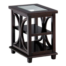 Panama Brown Contemporary Wood and Glass Small End Table