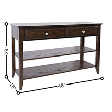 Brown Wooden Sofa Table with 2 Drawers – Elegant Entryway or Sofa Table