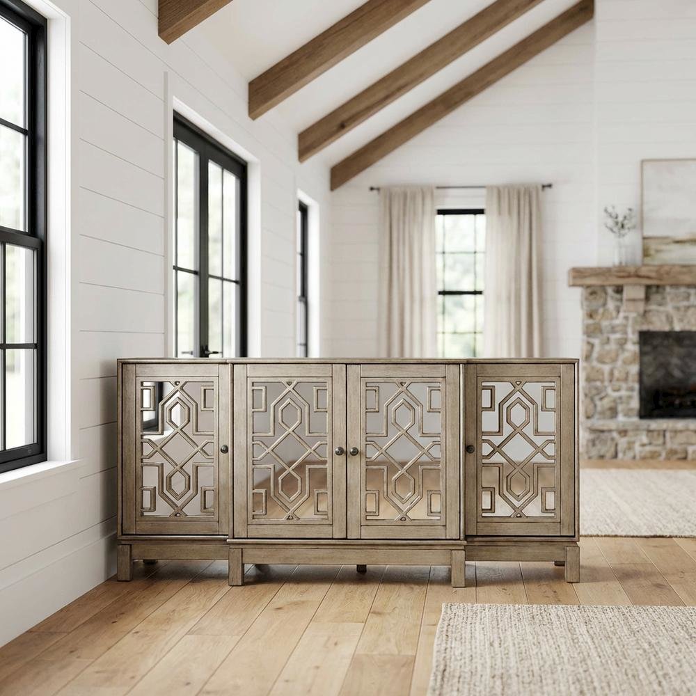 Mirrored Console Table, Vintage Accent Entryway Table for Living Room