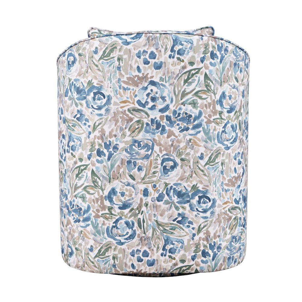Daisy Bloom Floral Classic Traditional Swivel Accent Barrel Chair with Pillow