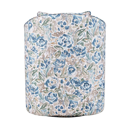 Daisy Bloom Floral Classic Traditional Swivel Accent Barrel Chair with Pillow
