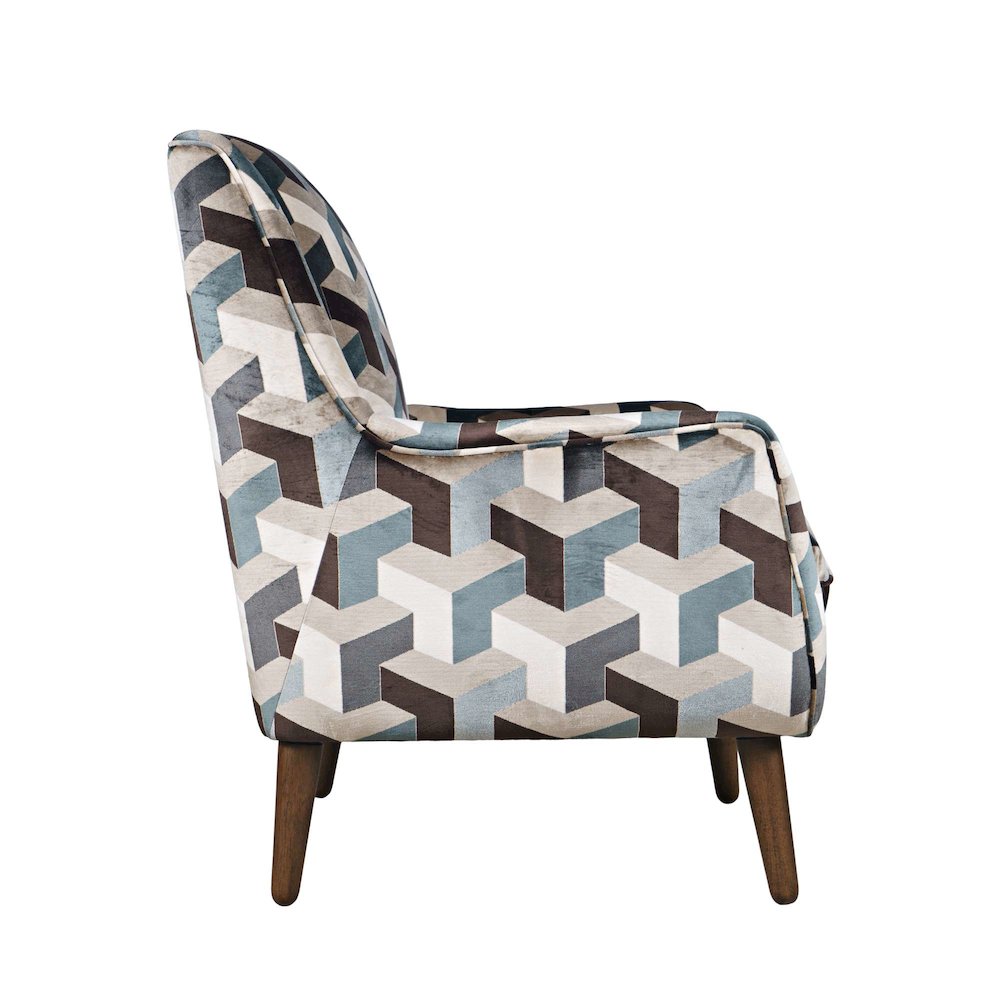 Nielsen Mid-Century Modern Upholstered Geometric Lounge Accent Chair