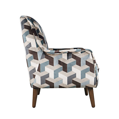 Nielsen Mid-Century Modern Upholstered Geometric Lounge Accent Chair
