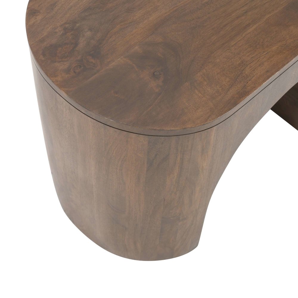 Luna Modern Architectural Three Piece Curved Living Room Table Set