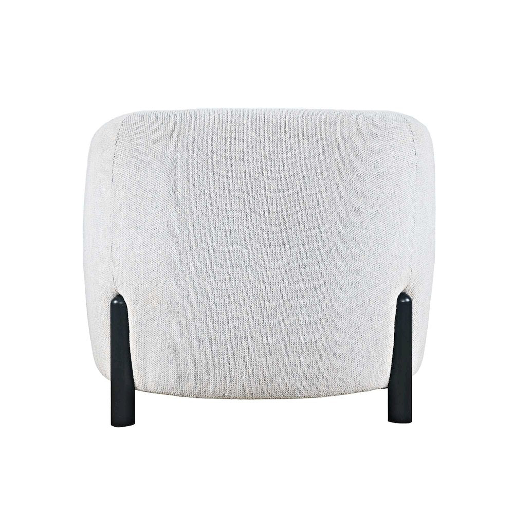 Finn Modern Textured Upholstered Barrel Accent Chair with Exposed Wood Frame
