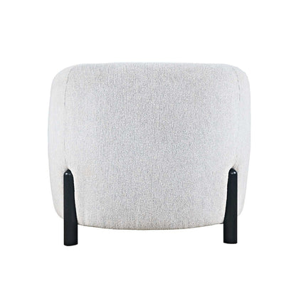 Finn Modern Textured Upholstered Barrel Accent Chair with Exposed Wood Frame