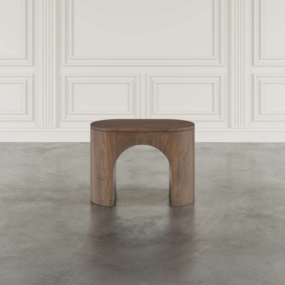 Luna Modern Architectural Three Piece Curved Living Room Table Set