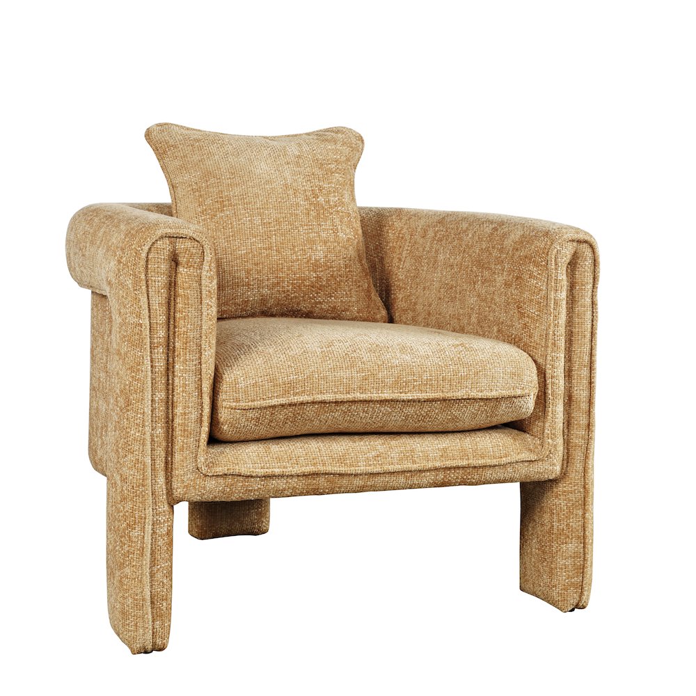 Adley Modern Upholstered Vintage Accent Armchair with Pillow
