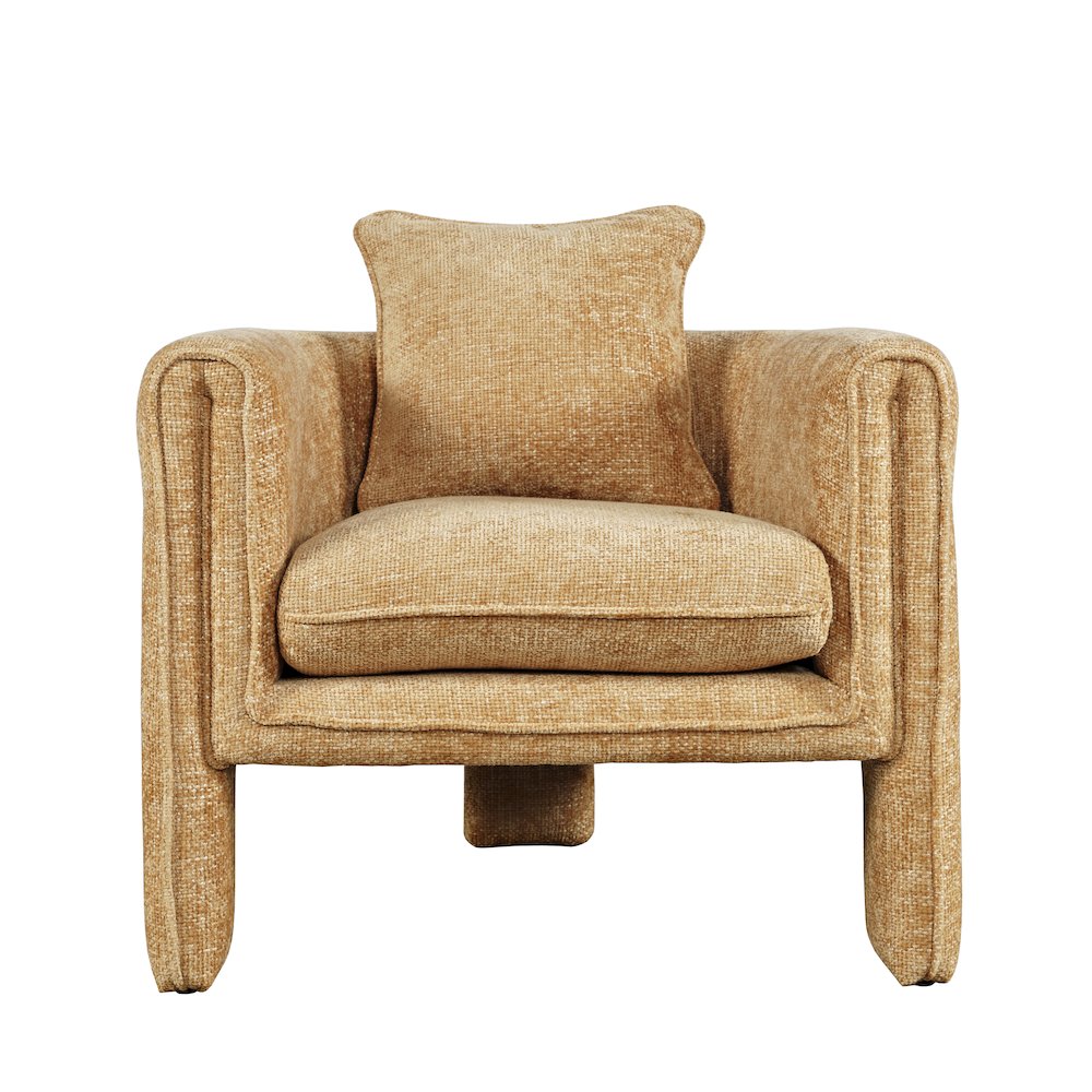 Adley Modern Upholstered Vintage Accent Armchair with Pillow