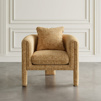 Adley Modern Upholstered Vintage Accent Armchair with Pillow
