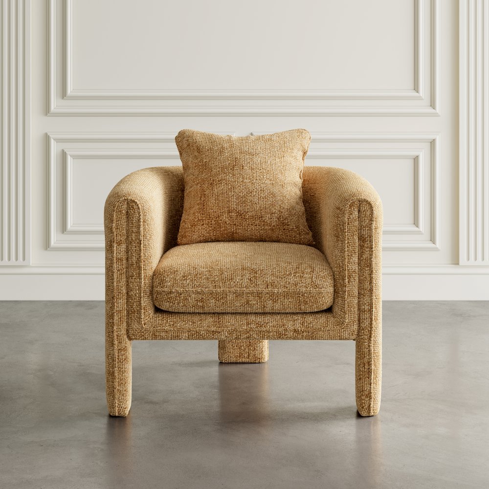 Adley Modern Upholstered Vintage Accent Armchair with Pillow