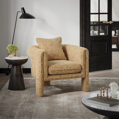 Adley Modern Upholstered Vintage Accent Armchair with Pillow