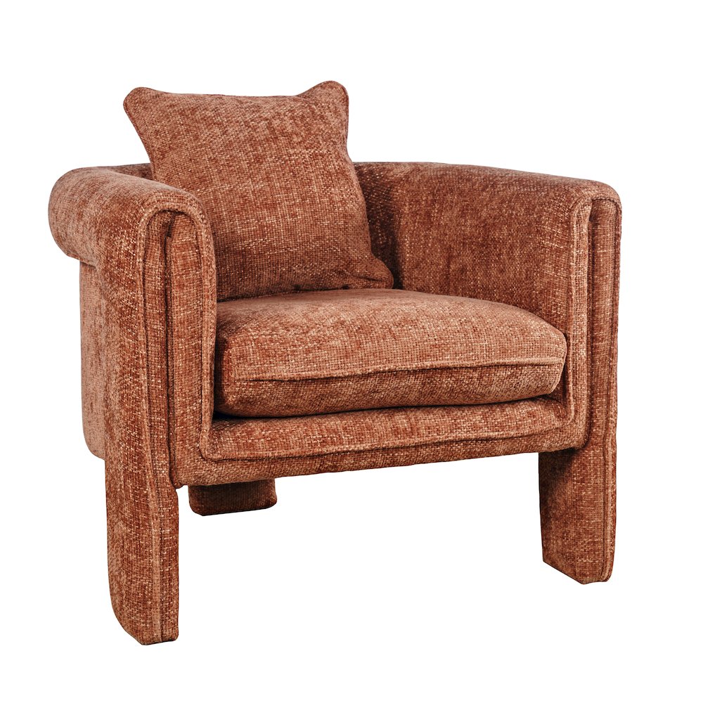 Adley Modern Upholstered Vintage Accent Armchair with Pillow