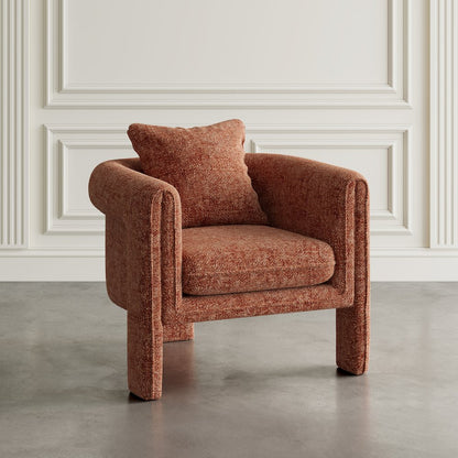 Adley Modern Upholstered Vintage Accent Armchair with Pillow
