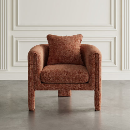Adley Modern Upholstered Vintage Accent Armchair with Pillow