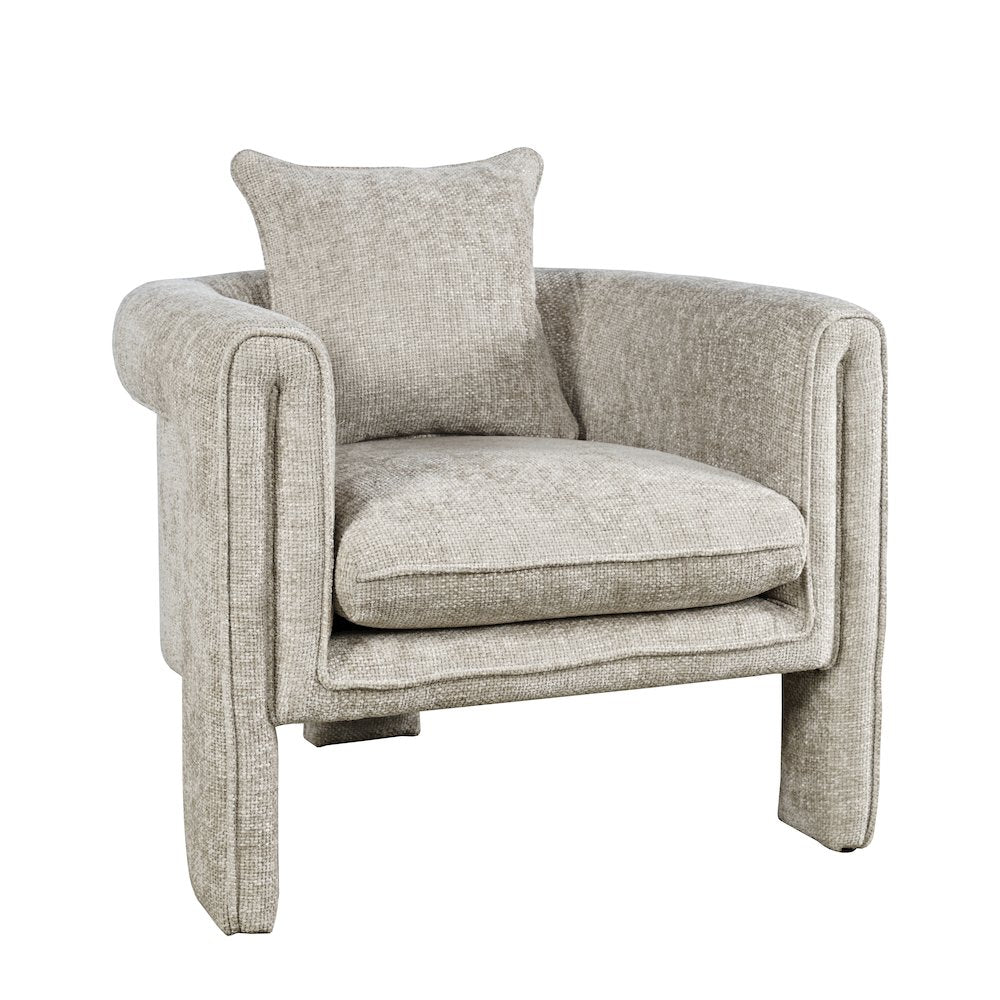 Adley Modern Upholstered Vintage Accent Armchair with Pillow