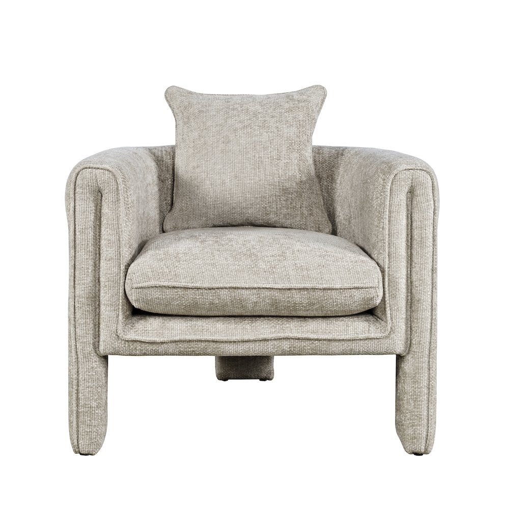 Adley Modern Upholstered Vintage Accent Armchair with Pillow