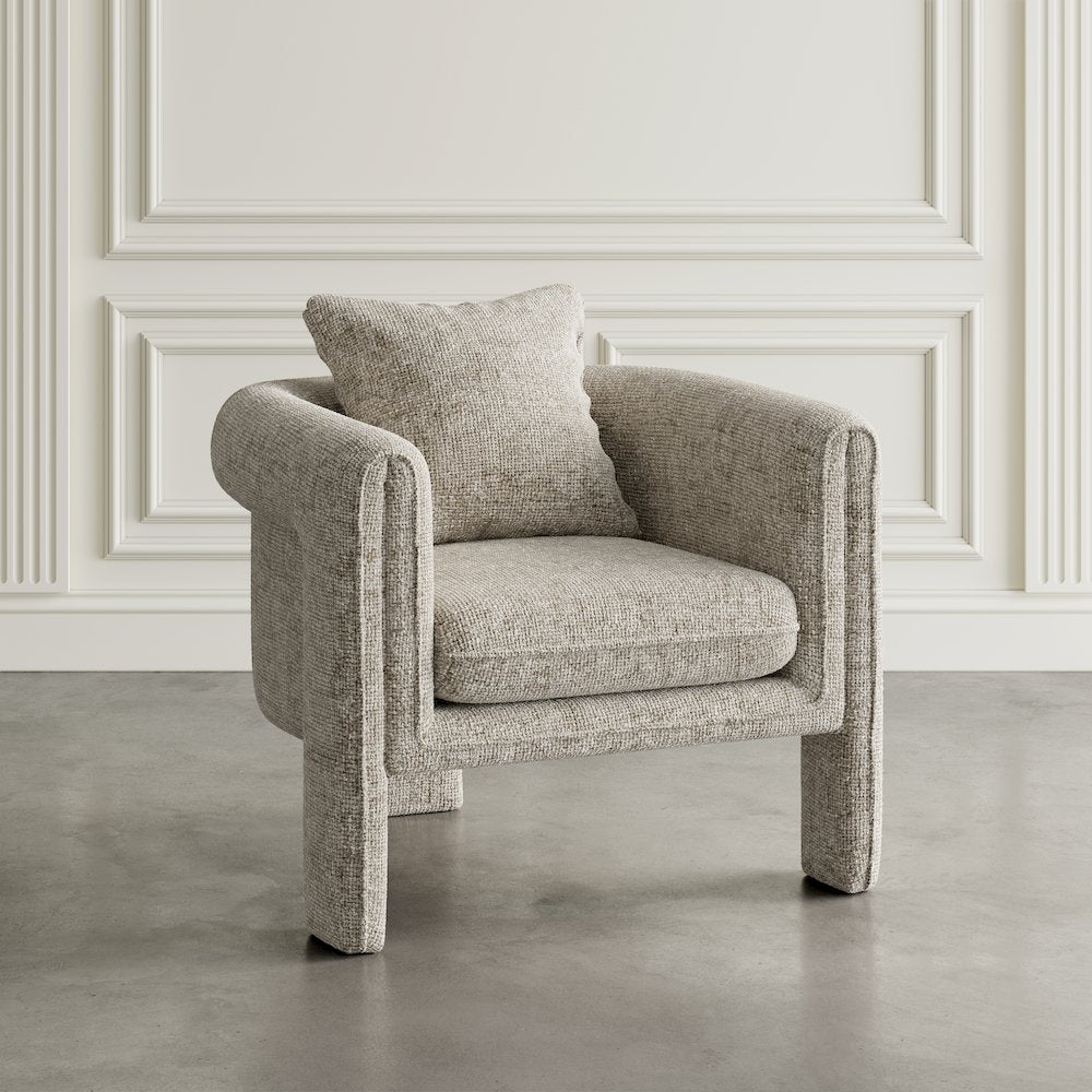 Adley Modern Upholstered Vintage Accent Armchair with Pillow