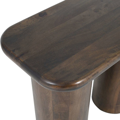 Mandara Global Modern 54" Solid Wood Pillar Sofa Console Table