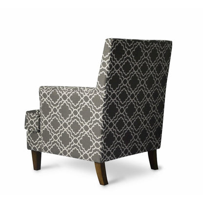 Aubrey Contemporary Geometric Upholstered Accent Chair with Nailhead Trim