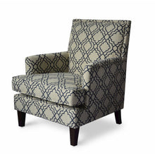 Aubrey Contemporary Geometric Upholstered Accent Chair with Nailhead Trim