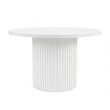 Auden 60" Round Mid-Century Modern Fluted Pedestal Base Dining Table