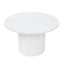 Auden 60" Round Mid-Century Modern Fluted Pedestal Base Dining Table