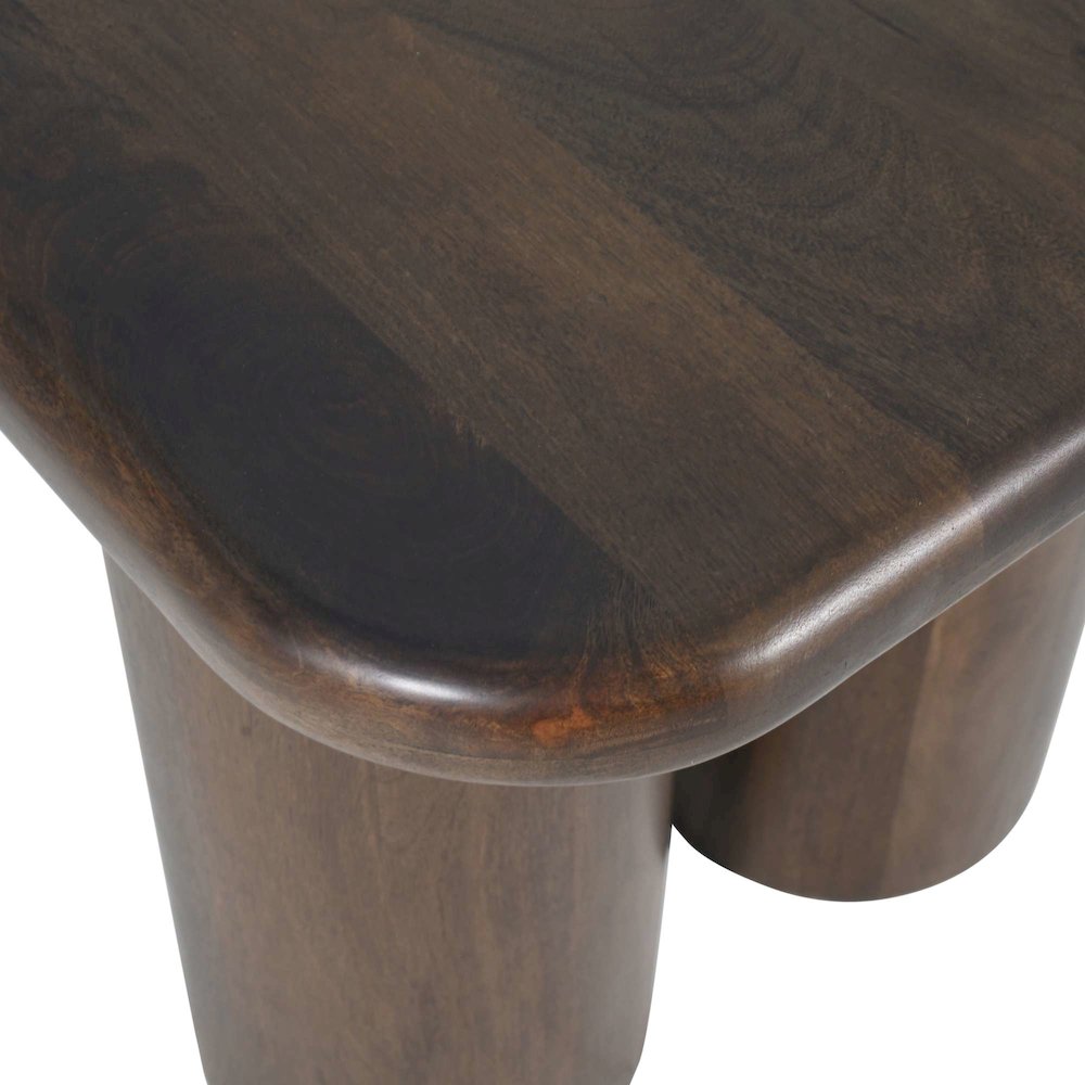 Mandara Global Modern Solid Wood Pillar Double Pedestal End Table