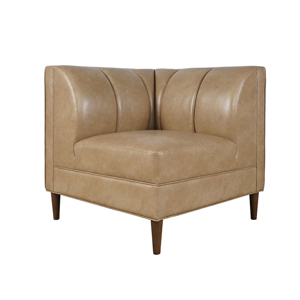 Ruston Modern Banquette Faux Leather Sectional with Five Seats and Corner Wedge
