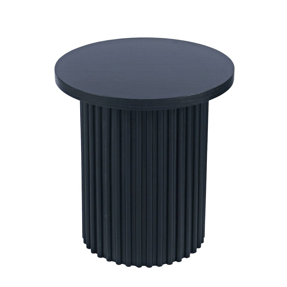 Auden Three Piece Mid-Century Modern Fluted Living Room Coffee and End Table Set
