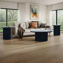 Auden Three Piece Mid-Century Modern Fluted Living Room Coffee and End Table Set