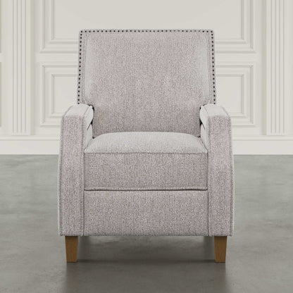 York Push Back Upholstered Recliner Accent Chair with Nailhead Trim