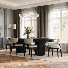 Auden 101" 7-Pc Mid-Century Modern Pedestal Dining Set, Upholstered Chairs