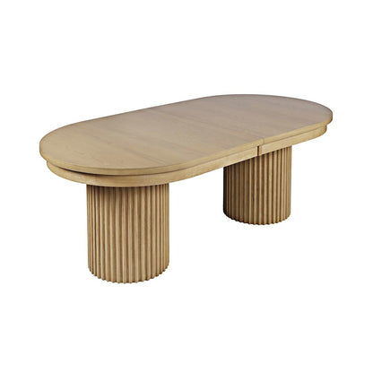Auden 101" 7-Pc Mid-Century Modern Pedestal Dining Set, Upholstered Chairs
