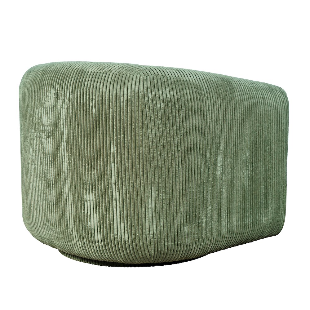 Biggs Modern Corduroy Upholstered Curved Barrel Swivel Accent Chair