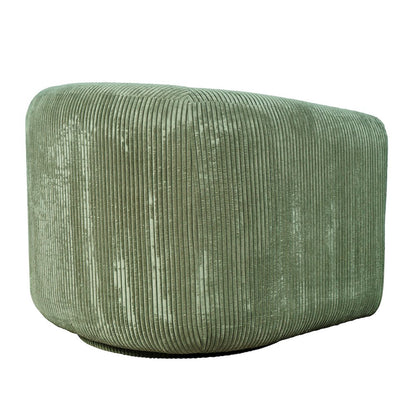 Biggs Modern Corduroy Upholstered Curved Barrel Swivel Accent Chair