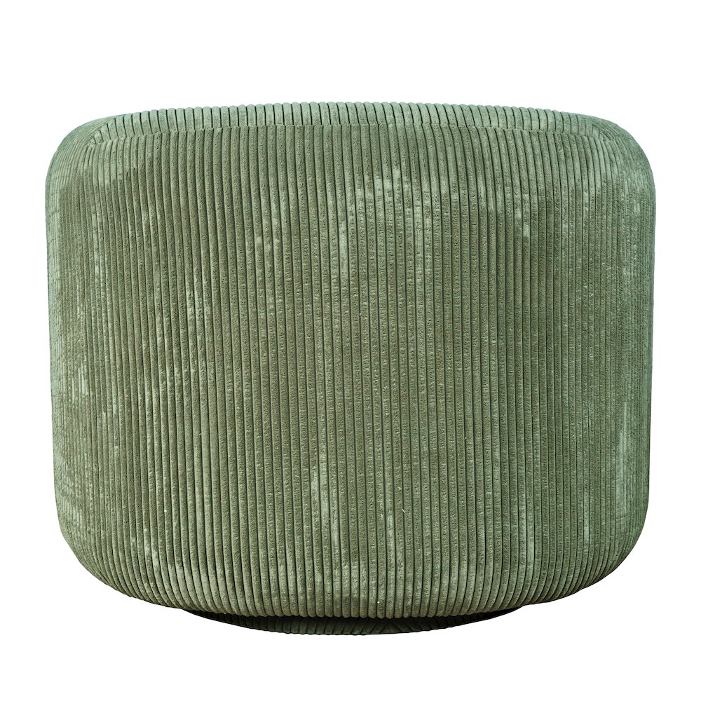 Biggs Modern Corduroy Upholstered Curved Barrel Swivel Accent Chair