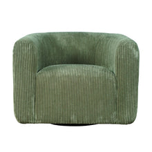 Biggs Modern Corduroy Upholstered Curved Barrel Swivel Accent Chair