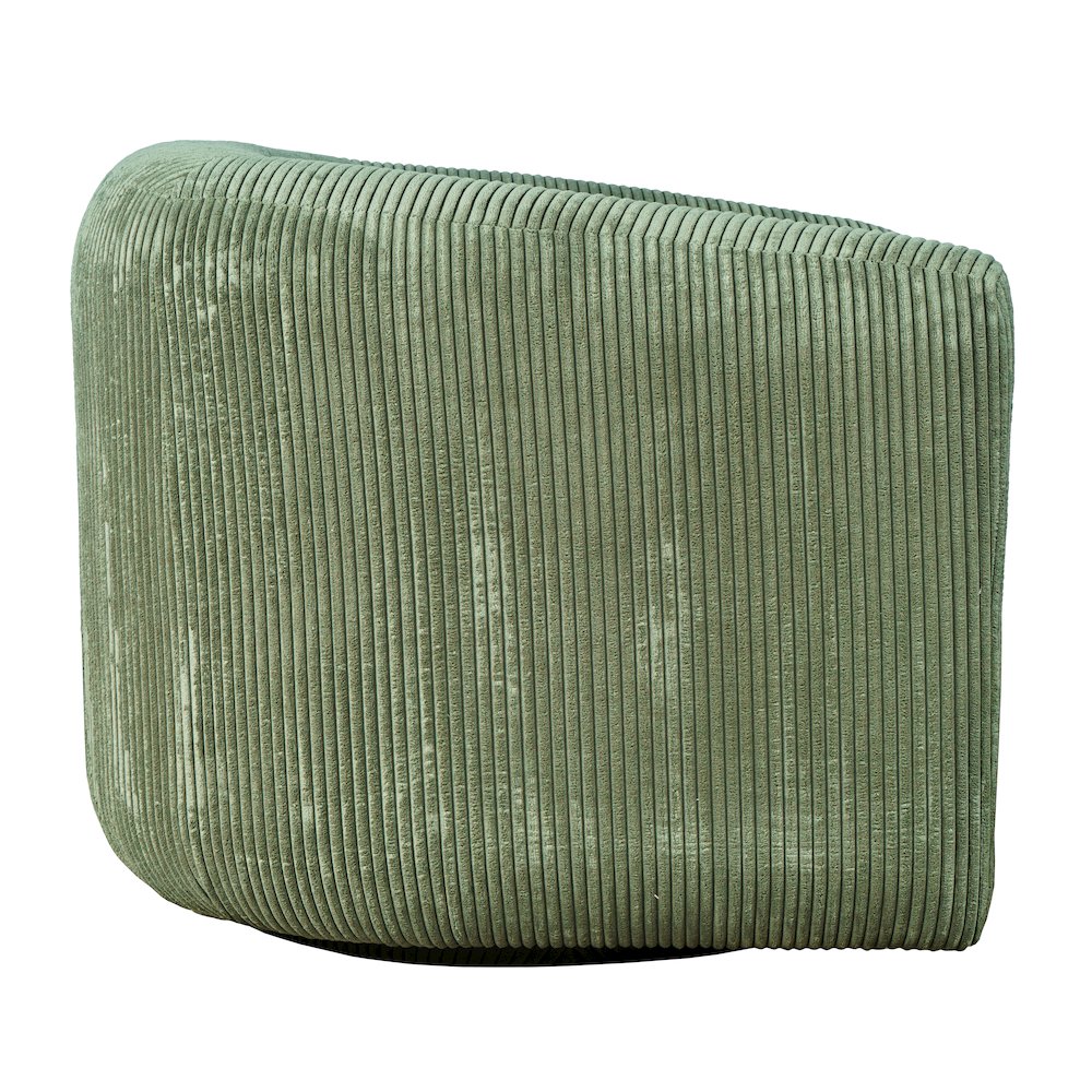 Biggs Modern Corduroy Upholstered Curved Barrel Swivel Accent Chair