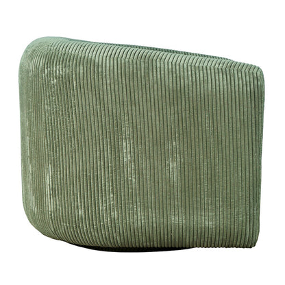 Biggs Modern Corduroy Upholstered Curved Barrel Swivel Accent Chair