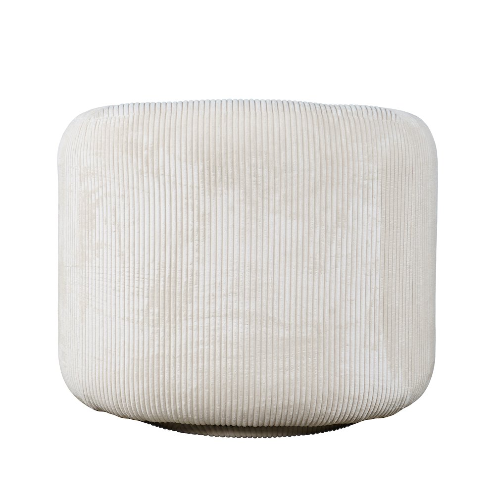Biggs Modern Corduroy Upholstered Curved Barrel Swivel Accent Chair