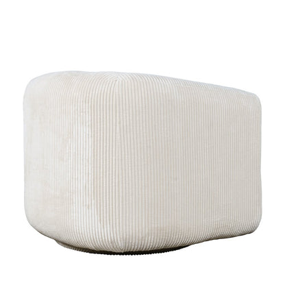 Biggs Modern Corduroy Upholstered Curved Barrel Swivel Accent Chair