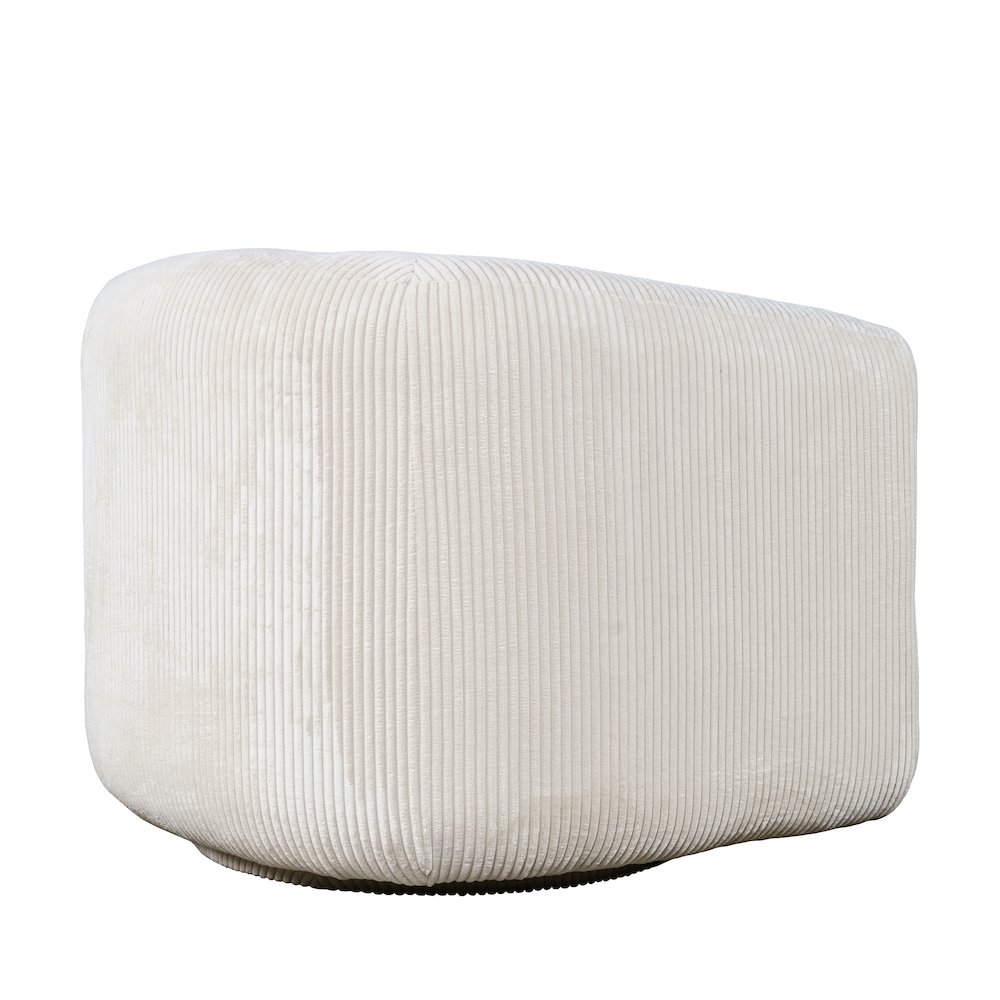 Biggs Modern Corduroy Upholstered Curved Barrel Swivel Accent Chair