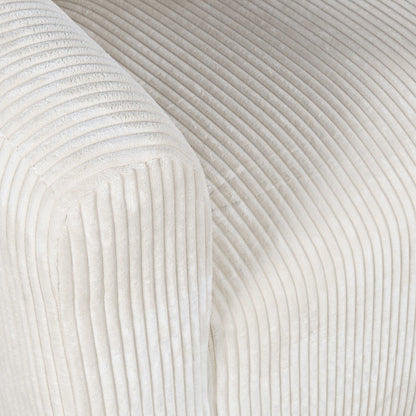 Biggs Modern Corduroy Upholstered Curved Barrel Swivel Accent Chair
