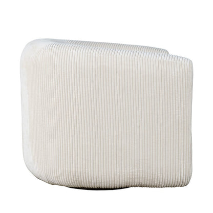 Biggs Modern Corduroy Upholstered Curved Barrel Swivel Accent Chair