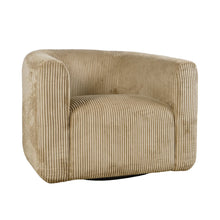 Biggs Modern Corduroy Upholstered Curved Barrel Swivel Accent Chair