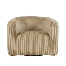 Biggs Modern Corduroy Upholstered Curved Barrel Swivel Accent Chair