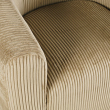 Biggs Modern Corduroy Upholstered Curved Barrel Swivel Accent Chair