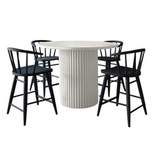 5-Piece Counter Height Dining Set with Round Table and Spindle Back Barstools