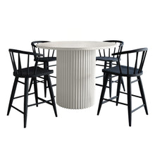 5-Piece Counter Height Dining Set with Round Table and Spindle Back Barstools